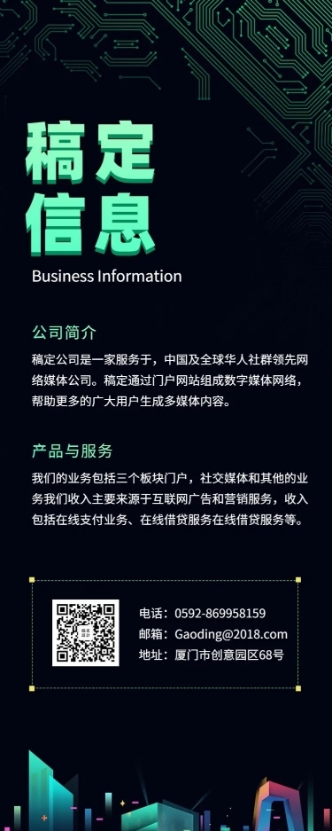 稿定信息招聘长图海报