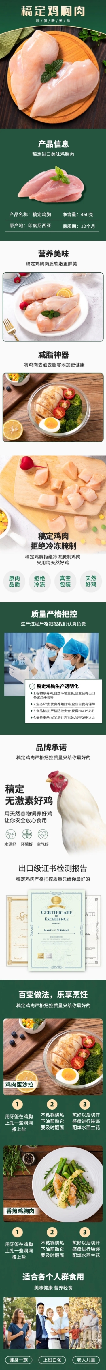 食品生鲜肉类鸡胸肉详情页预览效果