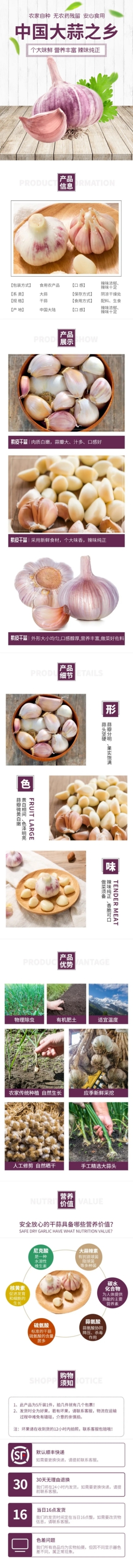 食品生鲜蔬菜大蒜详情页预览效果