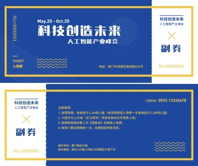 人工智能峰会科技风门票