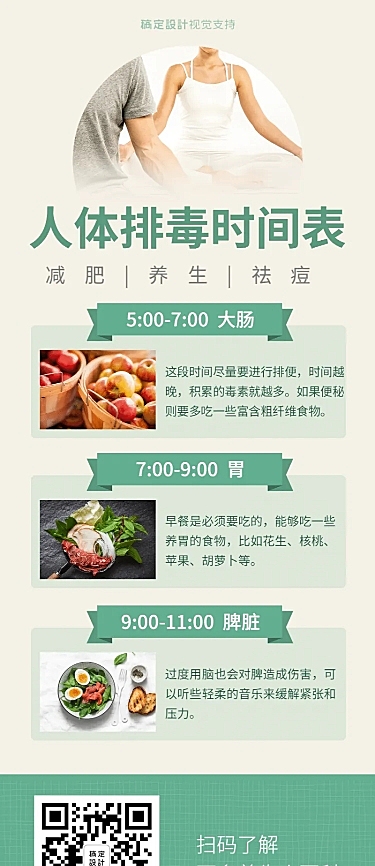 扁平简约养生百科常识海报