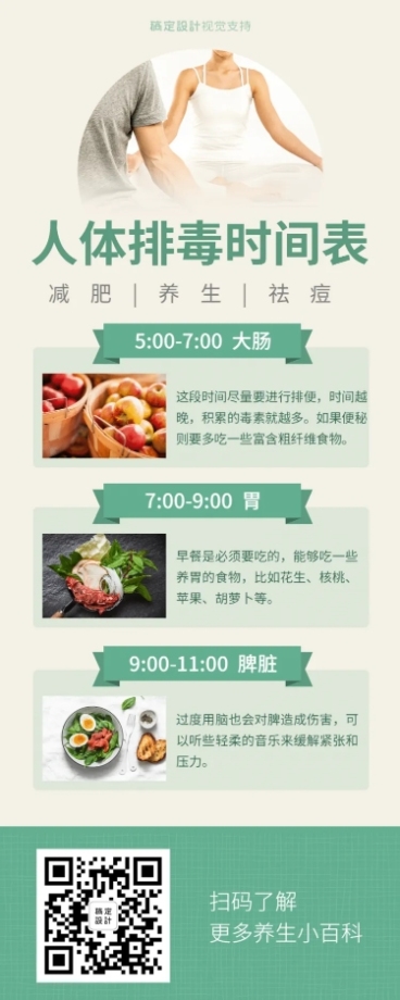 扁平简约养生百科常识海报预览效果