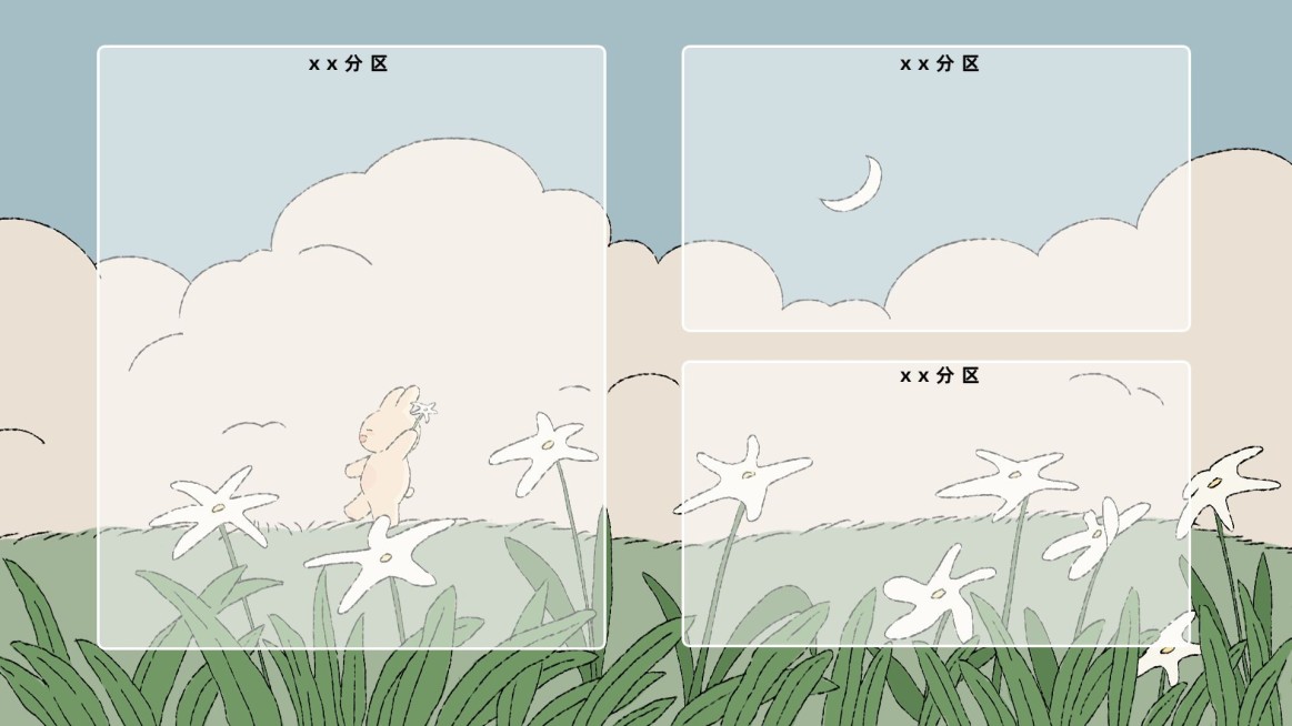 日系漫画唯美电脑桌面分区壁纸预览效果