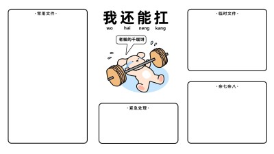 可爱插画打工人电脑分区壁纸