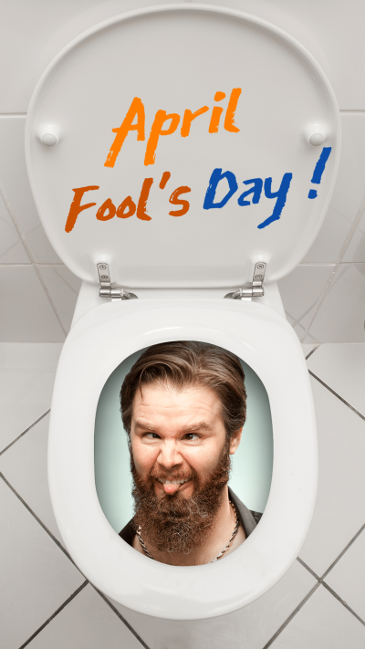 Creative CloseStool Frame Man April Fool's Day Instagram Story