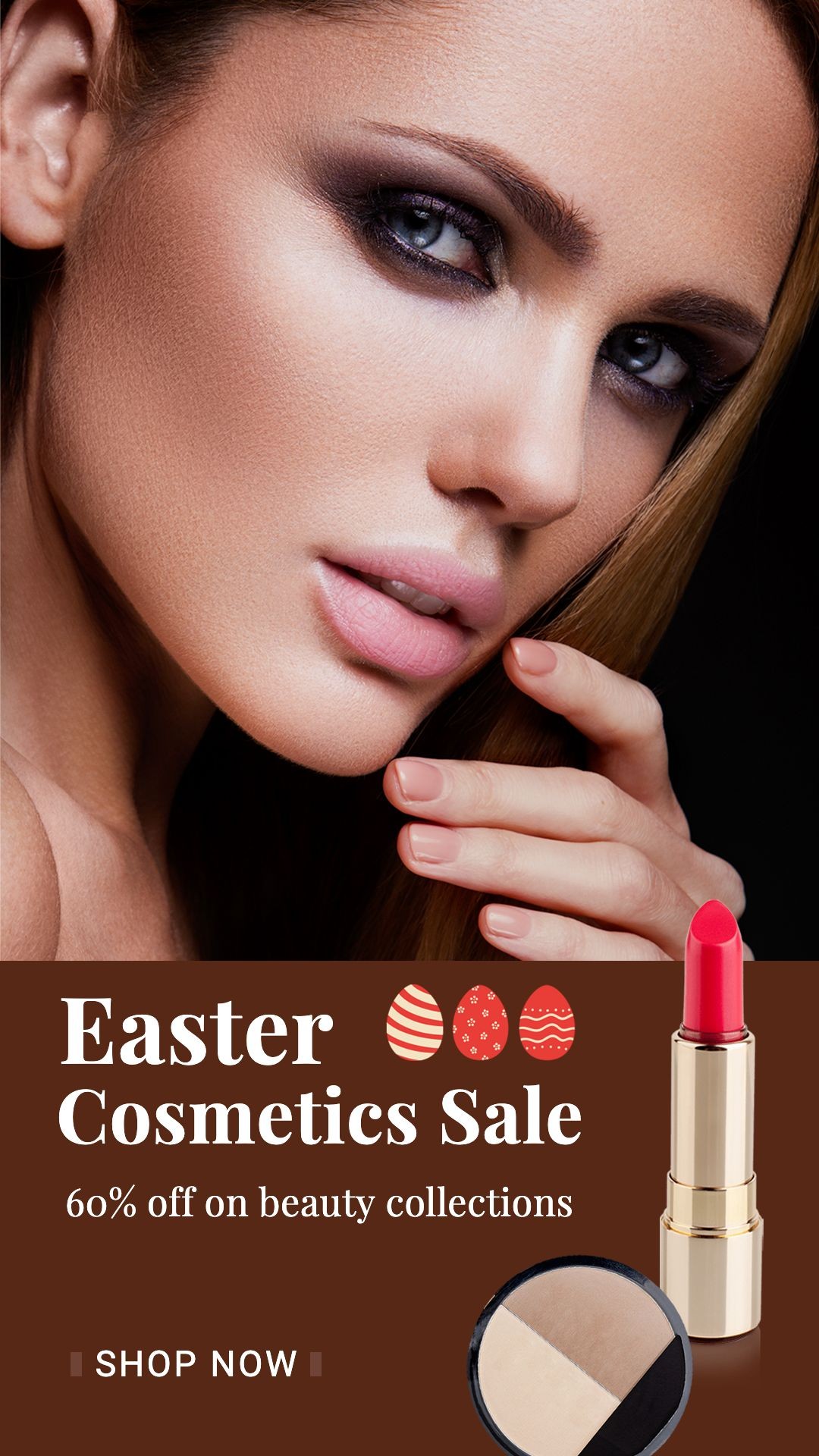 Fashion Style Cartoon Eggs Element Easter Beauty Cosmetics Lipsticks Sale Promotion Ecommerce Story