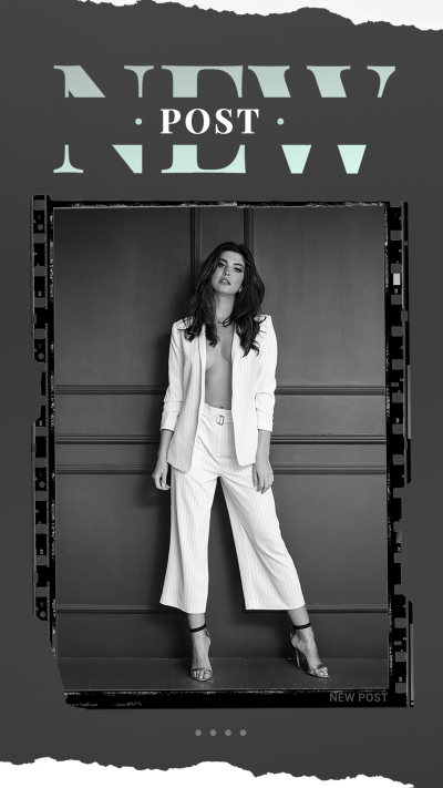 Simple Filter Element White Suit Woman New Post Instagram Story