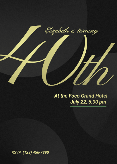 40th birthday Invitation