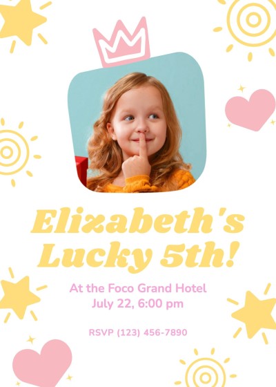 5th birthday party invitation