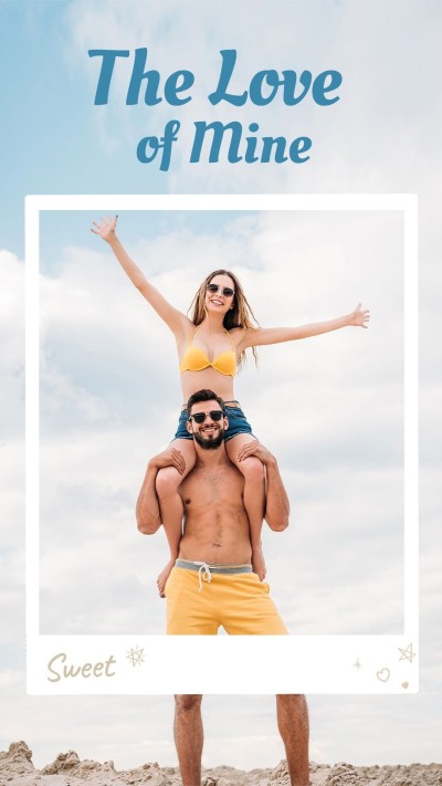 Literary Polaroid Frame Seaside Couple Dates Moment Record Instagram Story