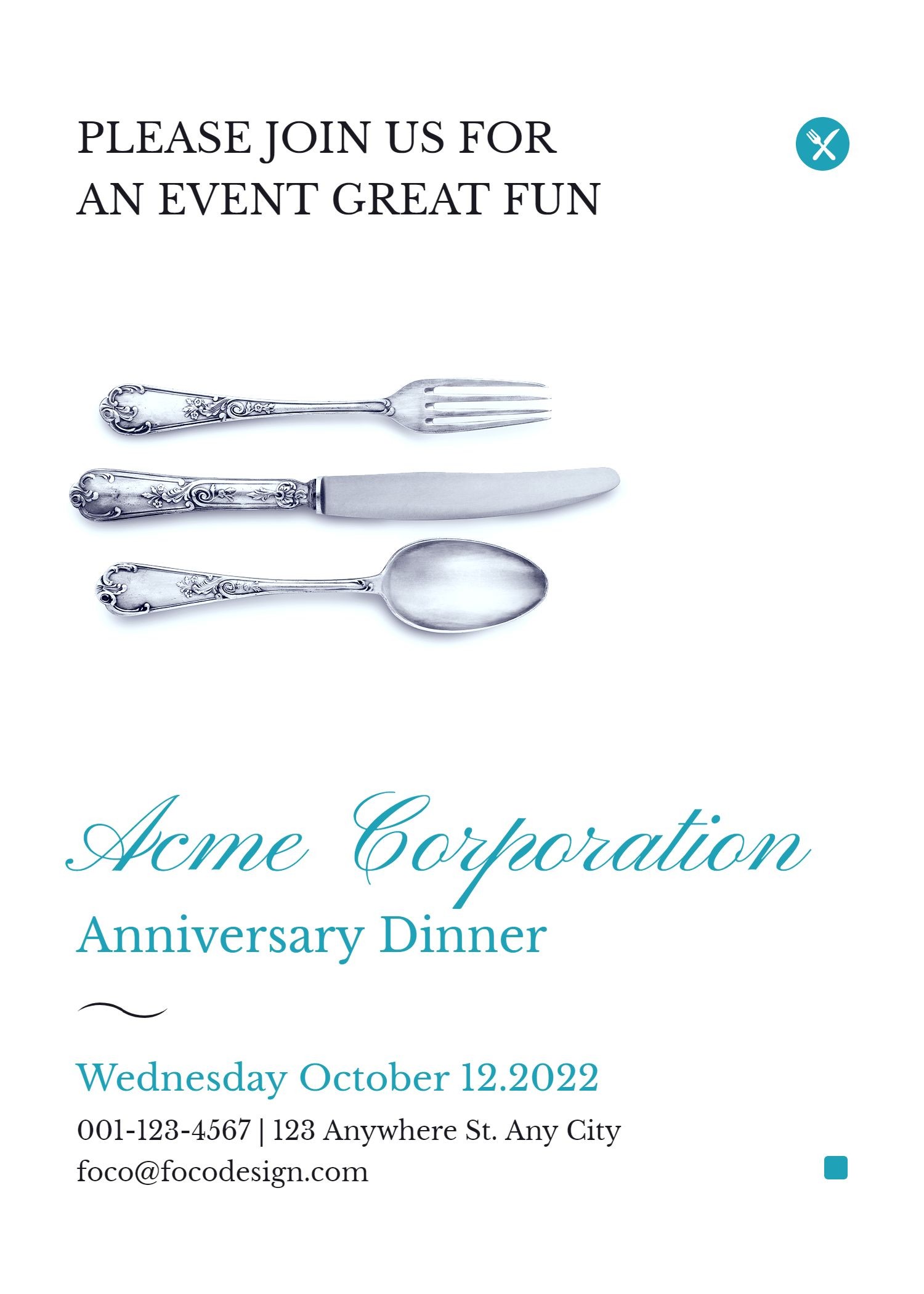 Simple Tableware Illustration Fundraising invitation letter