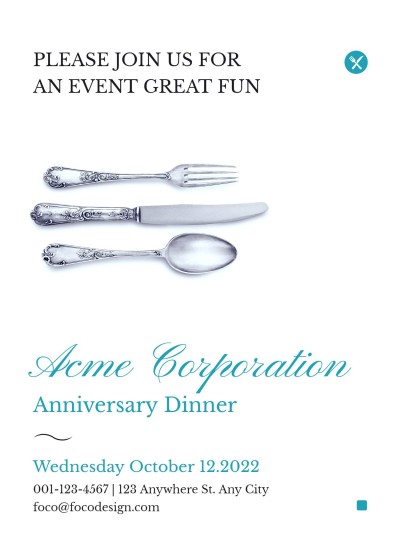 Simple Tableware Illustration Fundraising invitation letter