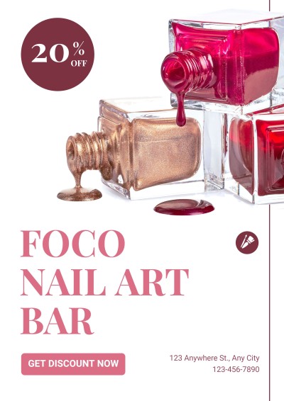 Nail Art Salon Manicures Services Discount Promo  Advertising Flyer