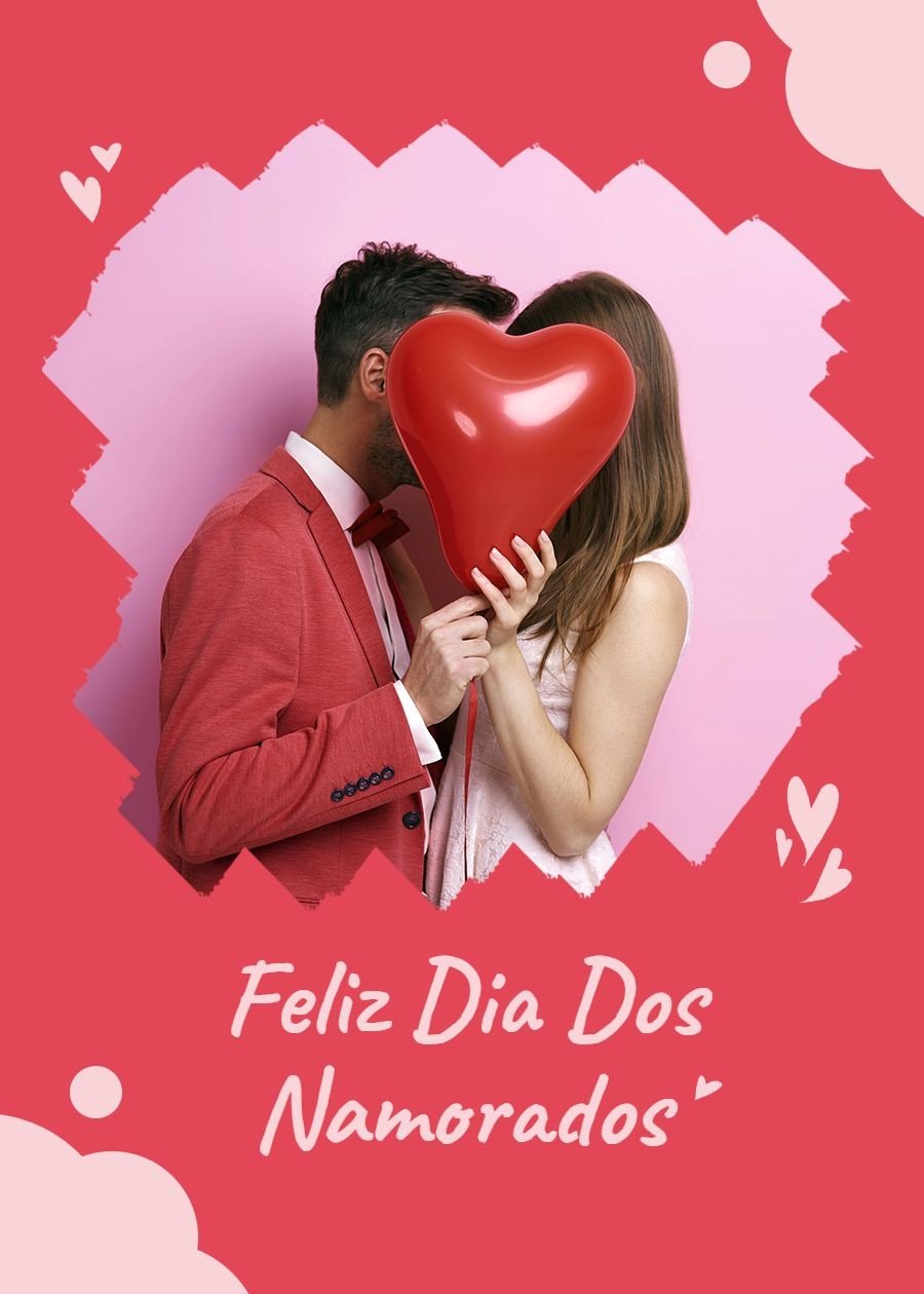 Fresh Dia dos namorados Couple Kiss Ballon Decorate Card