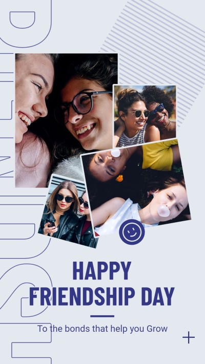 Literary Stripe Pattern International friendship day Girls Record Instagram Story