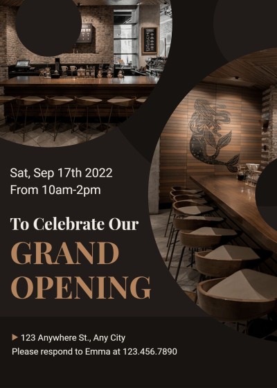 Simple Typesetting Restaurant Grand opening invitation letter