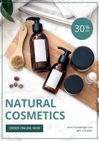 Natural Beauty Cosmetics Product Discount Sale Promo  Advertising Flyer