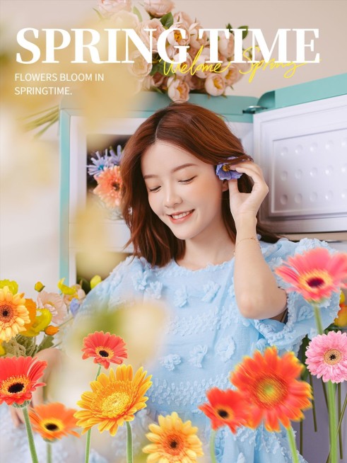 春天杂志风自拍晒照简约风plog模板预览效果