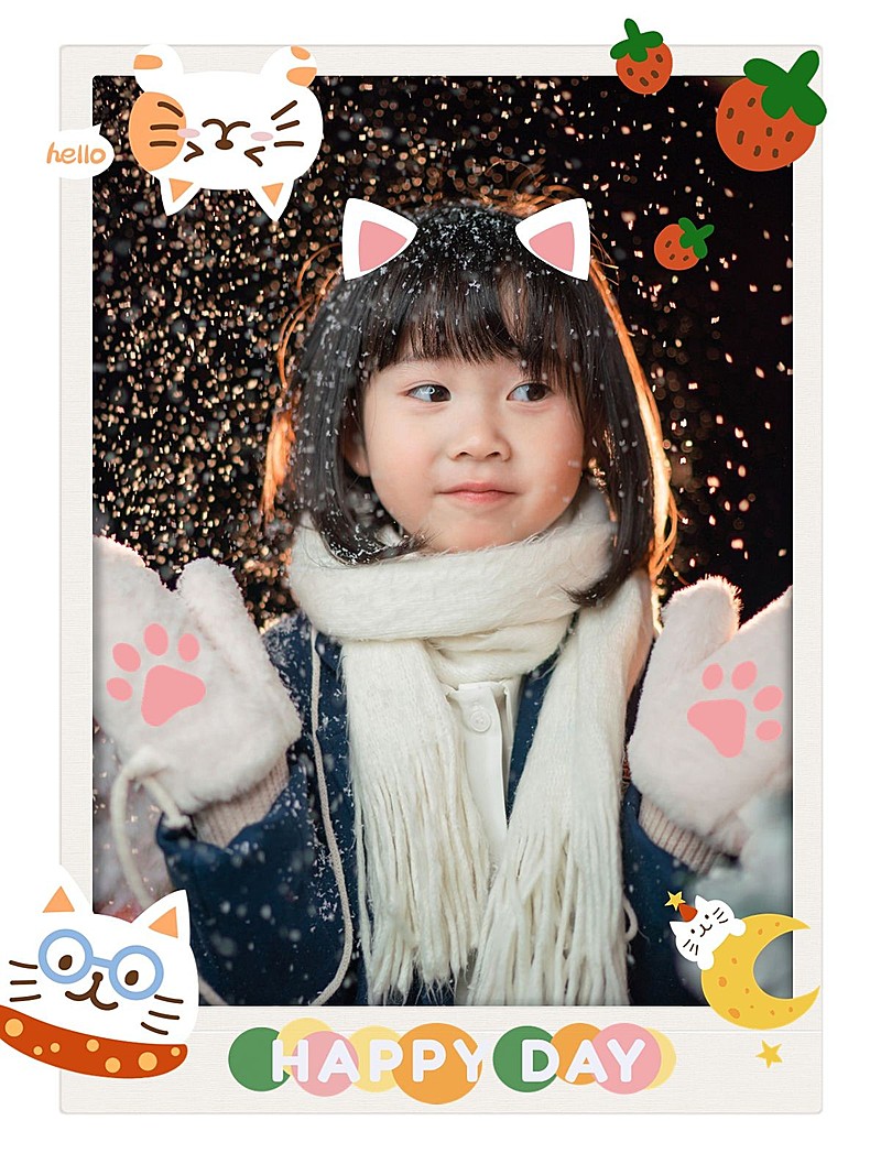 亲子拍立得照片涂鸦儿童晒照模板1
