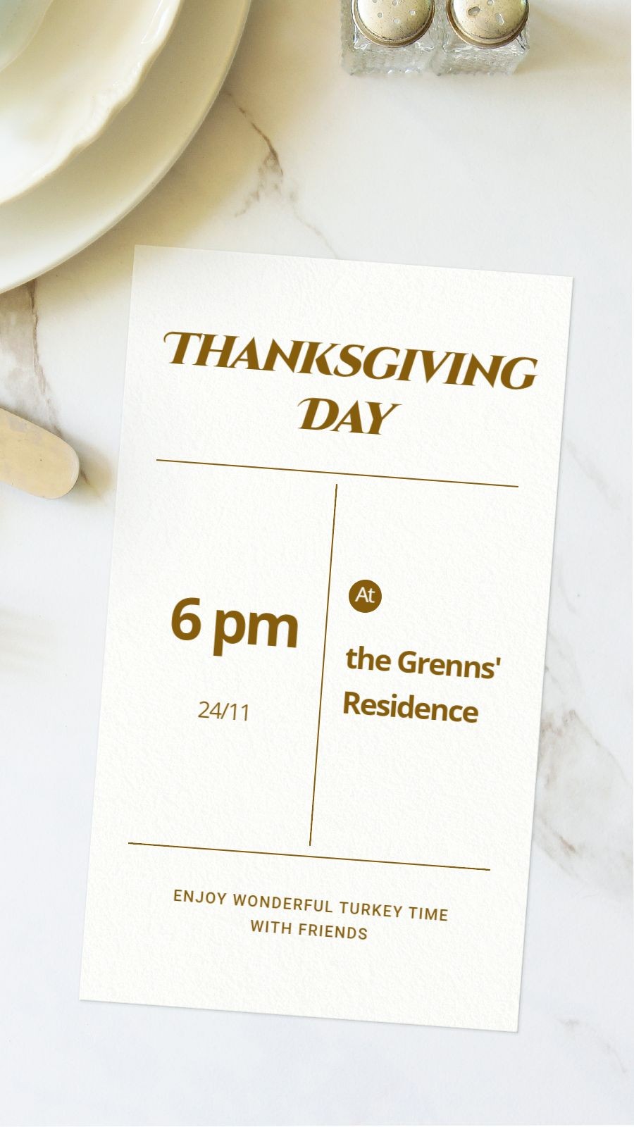 Simple Literary Thanksgiving Party Invitation Instagram Story预览效果
