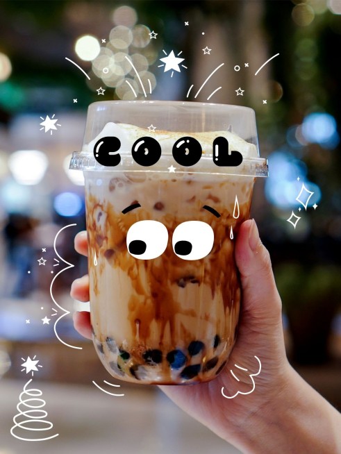 晒美食饮品特写可爱风plog模板预览效果