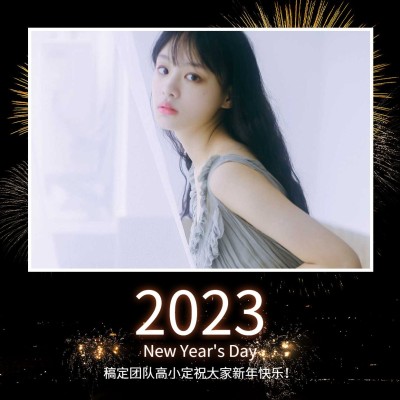 新年快乐喜庆文艺方形海报
