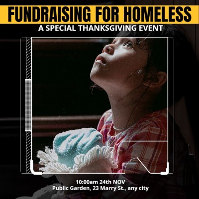 Literary Fundraising For Homeless Thanksgiving Events Instagram Post
