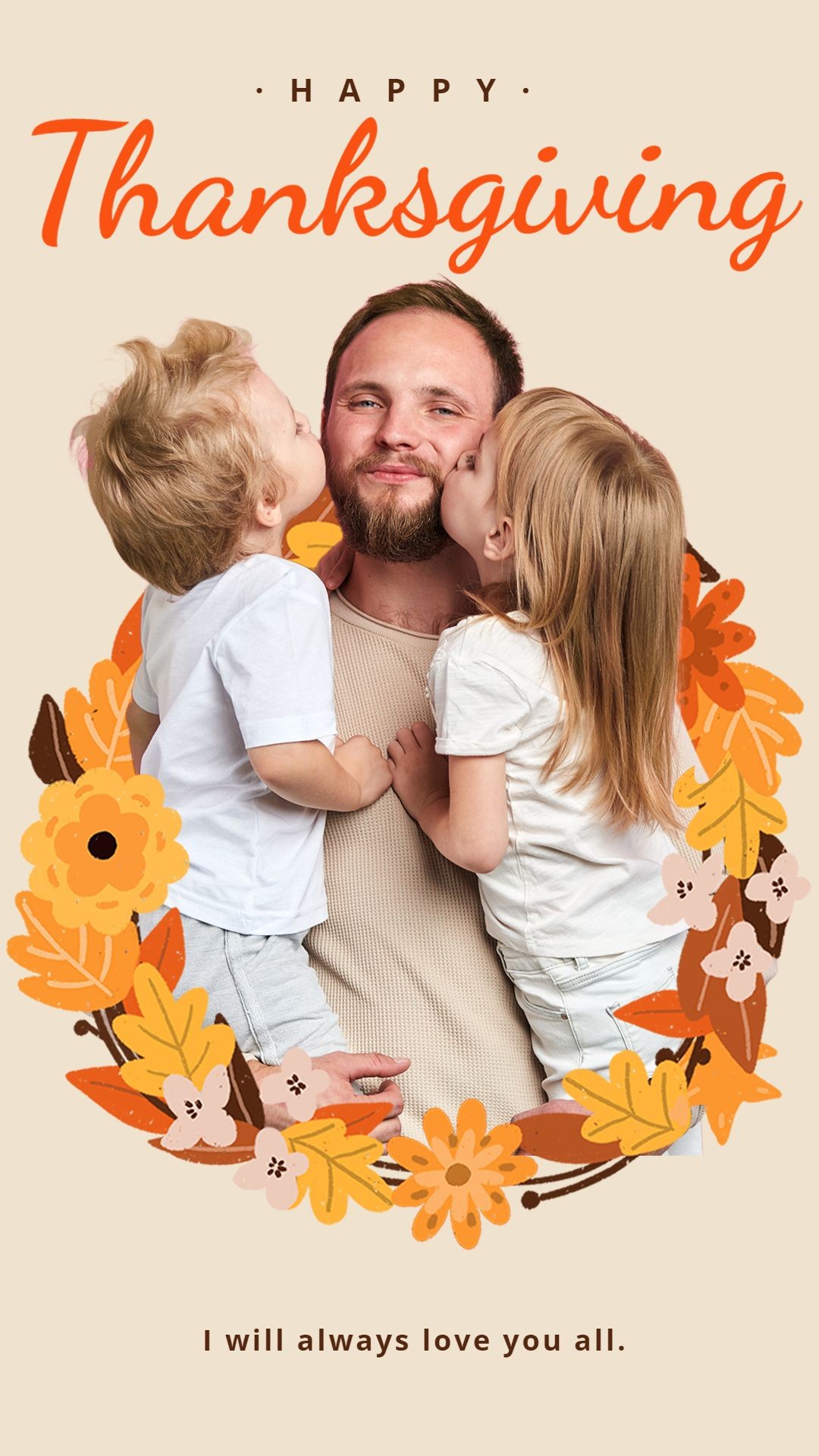 Creative Leaf Frame Thanksgiving Family Instagram Story预览效果