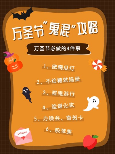 万圣节知识科普简约手绘小红书配图