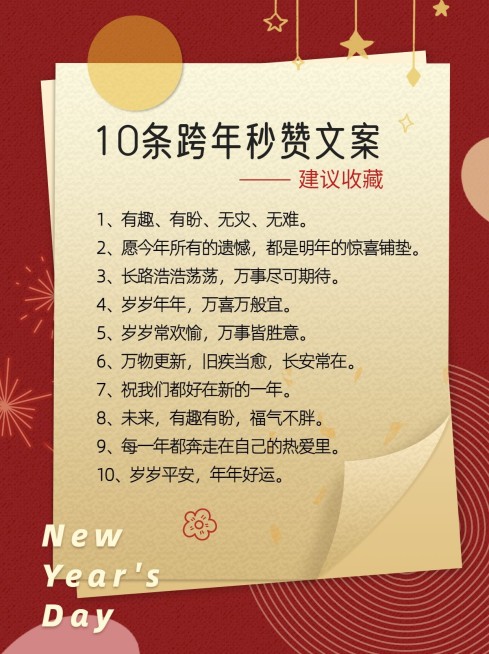 元旦跨年文案攻略小红书配图预览效果