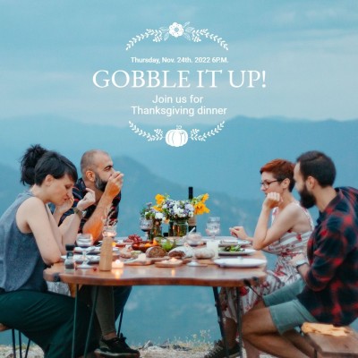 Simple Thanksgiving Family Dinner Party Invitation Instagram Post