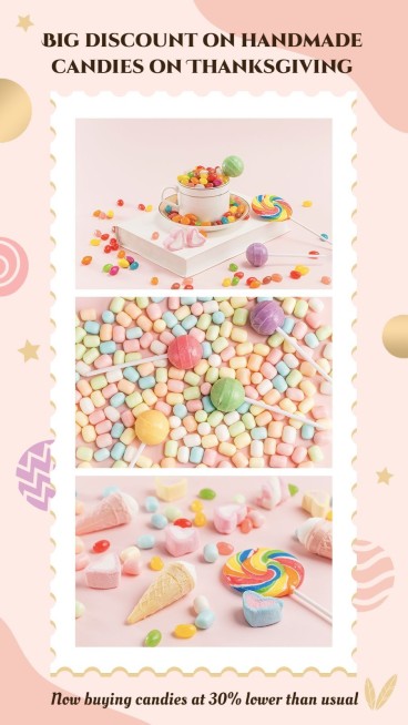 Cute Style Thanksgiving Handmade Candies Discount Ecommerce Story预览效果