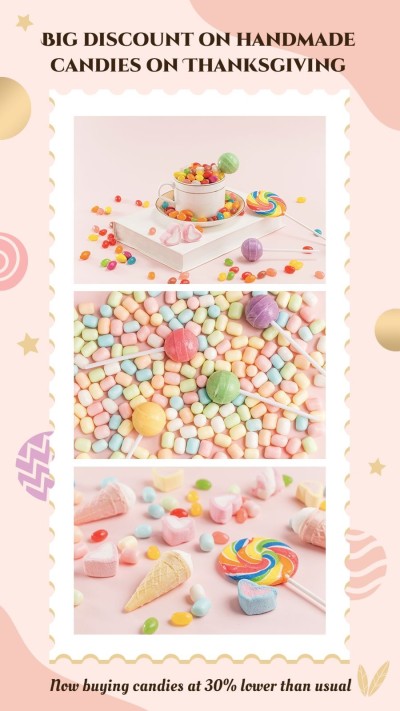 Cute Style Thanksgiving Handmade Candies Discount Ecommerce Story