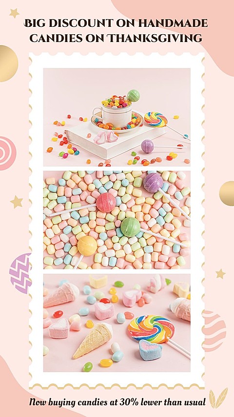 Cute Style Thanksgiving Handmade Candies Discount Ecommerce Story