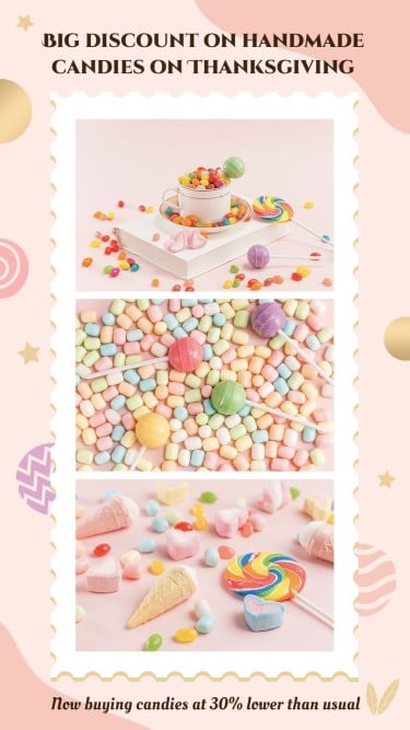 Cute Style Thanksgiving Handmade Candies Discount Ecommerce Story
