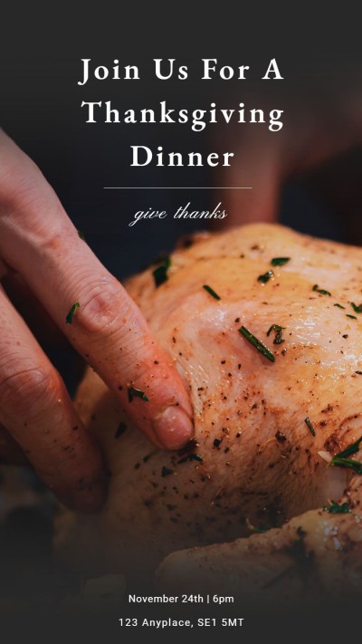 Simple Thanksgiving Dinner Party Invitation Instagram Story