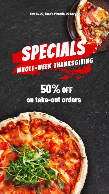 Simple Thanksgiving Pizza Shop Discount Ecommerce Story