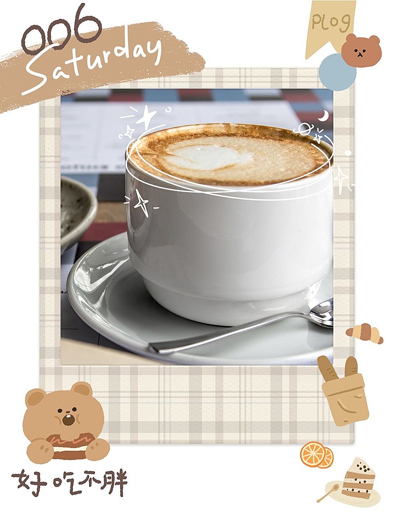 美食拍立得照片涂鸦美食记录模板2