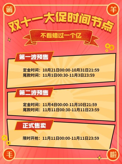 双十一大促节奏购物攻略小红书配图