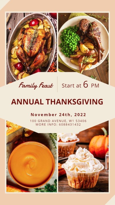 Annual Thanksgiving Family Feast Display Instagram Story