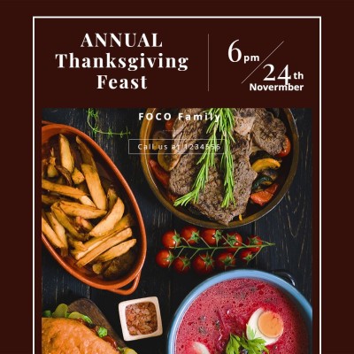 Simple Annual Thanksgiving Feast Display Instagram Post