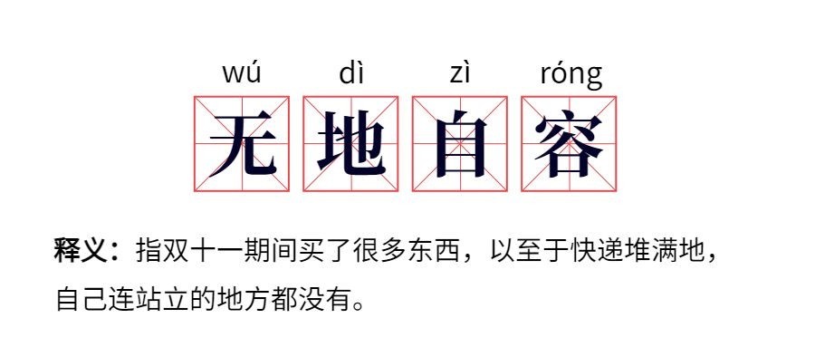 双十一无地自容网路热词公众号首图预览效果