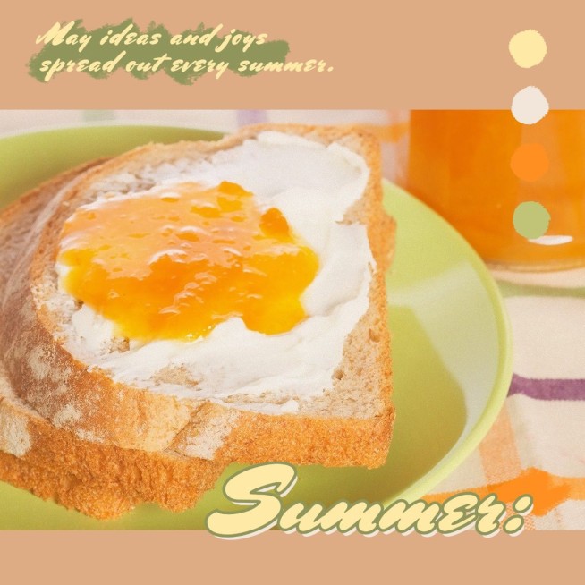 夏天晒食物美食记录简约风plog模板预览效果