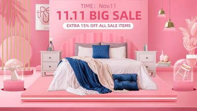 少女心双11家装家具床跨境电商海报banner