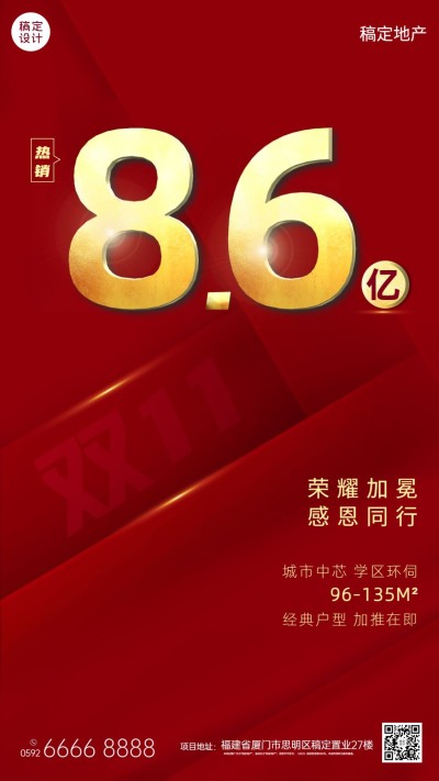 房地产节点营销喜庆风海报