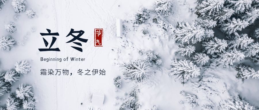 立冬节气雪林实景祝福公众号首图预览效果