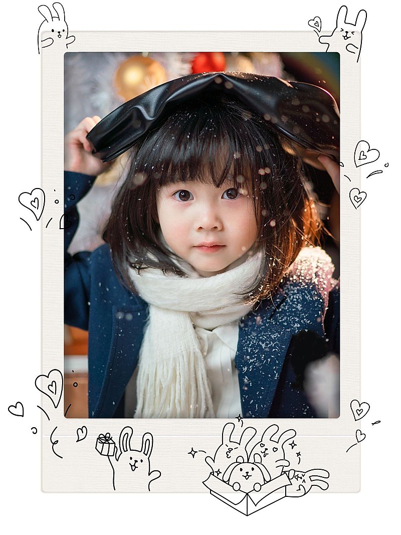 亲子拍立得照片涂鸦儿童晒照模板2