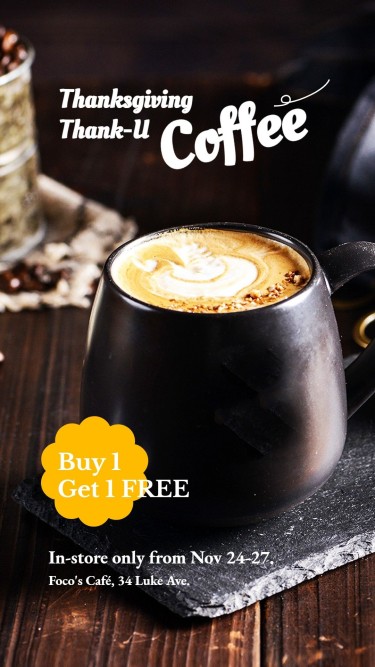Simple Thanksgiving Coffee Promotion Flash Sale Ecommerce Story