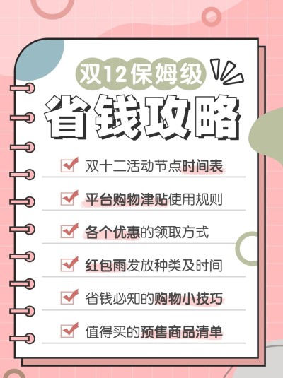 购物攻略分享手账小红书封面配图