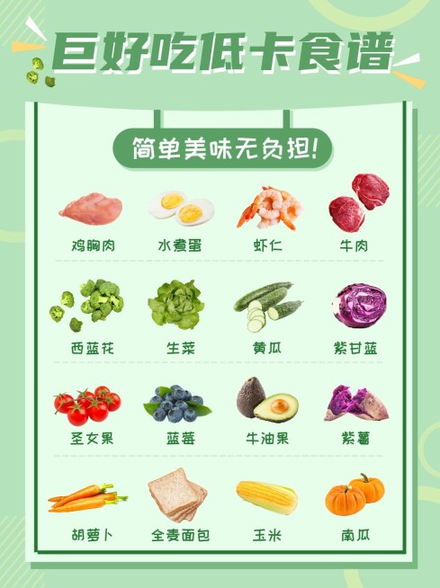 微商减肥瘦身低卡食品小红书配图预览效果